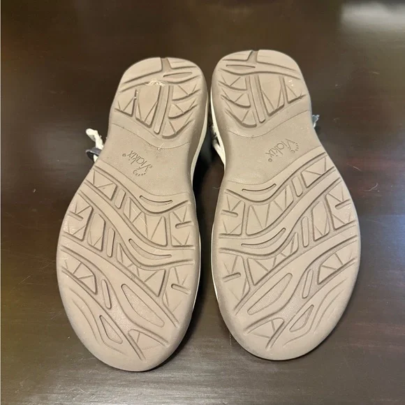 Cream Sandals with Adjustable Straps and Contoured Footbed - Picture 2 of 3